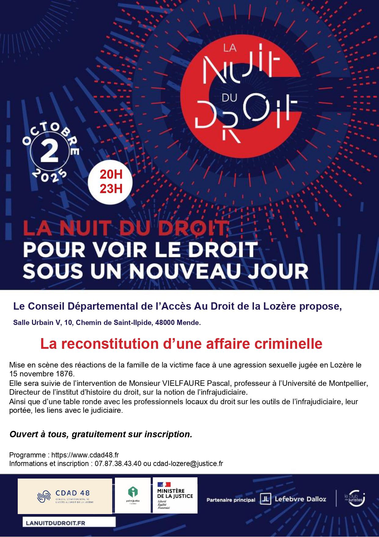 Nuit du droit 2024: La Justice Littéraire – 03 octobre 2024